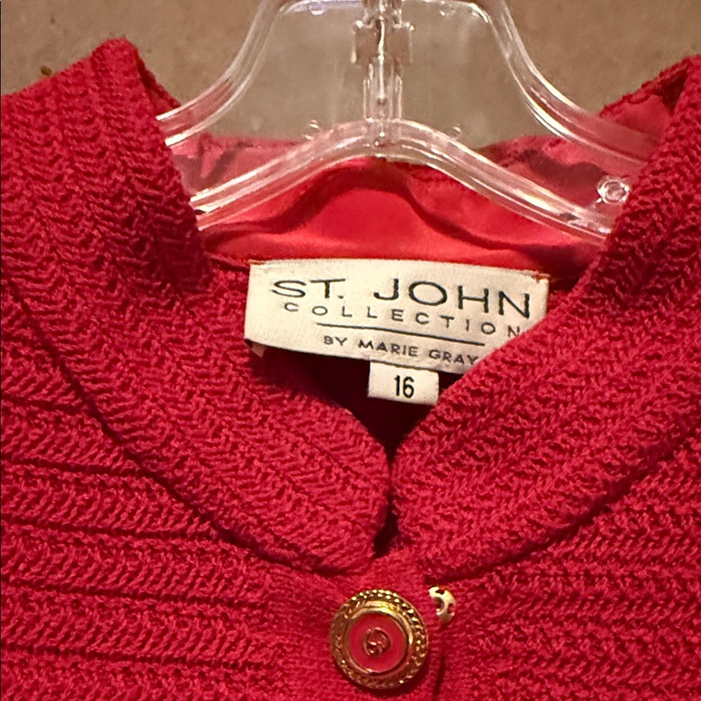 St. John Collection Textured Red Suit